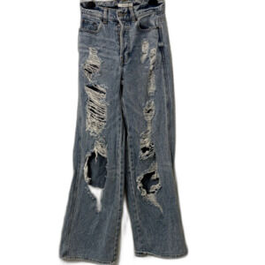 PacSun Light Blue Distressed Flare Jeans Size 24